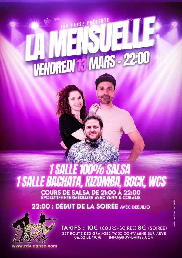 La Mensuelle - Soirée dansante vendredi 13 mars 2026
